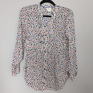 Maeve Anthropologie Patterned Button Down Blouse